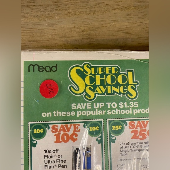 Mead Vintage 80s Loose Leaf Paper Notebook Paper Narrow Rule Paper 8x10.5 - Picture 2 of 6